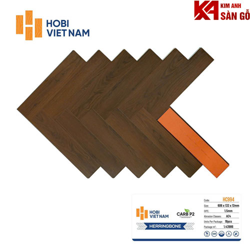 Sàn Gỗ Xương Cá Hobi 12mm+1,5 IXPE HC994